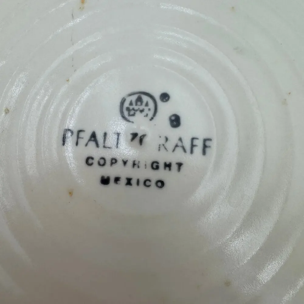 Vintage Pfaltzgraff Baja Salad Plates Set/4 Blue with Flower Center